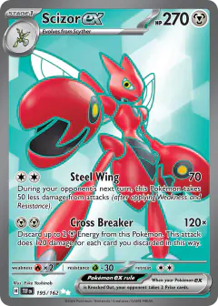 Scizor ex Ultra Rare card from Temporal Forces