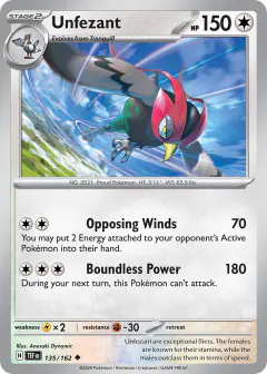 Unfezant Uncommon card from Temporal Forces