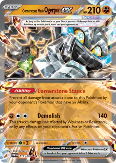 Cornerstone Mask Ogerpon ex Double Rare card from Twilight Masquerade