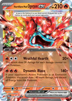 Hearthflame Mask Ogerpon ex Double Rare card from Twilight Masquerade