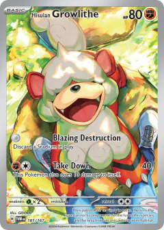 Hisuian Growlithe Illustration Rare card from Twilight Masquerade