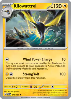 Kilowattrel Uncommon card from Twilight Masquerade