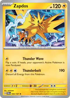 Zapdos Rare card from Twilight Masquerade