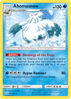 Abomasnow Rare card from Ultra Prism