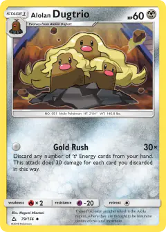 Alolan Dugtrio Uncommon card from Ultra Prism
