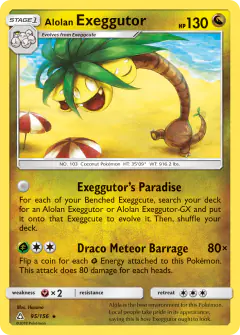 Alolan Exeggutor Rare card from Ultra Prism