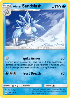 Alolan Sandslash Rare card from Ultra Prism