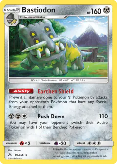Bastiodon Rare Holo card from Ultra Prism