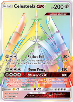 Celesteela-GX Rare Rainbow card from Ultra Prism
