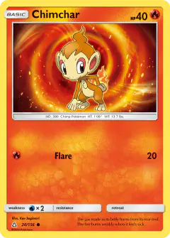 Chimchar Common card from Ultra Prism