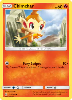 Chimchar Common card from Ultra Prism
