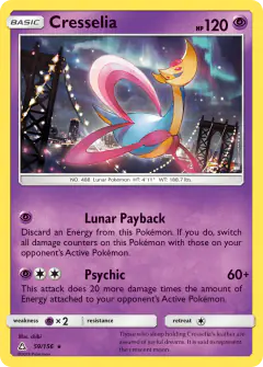 Cresselia Rare Holo card from Ultra Prism