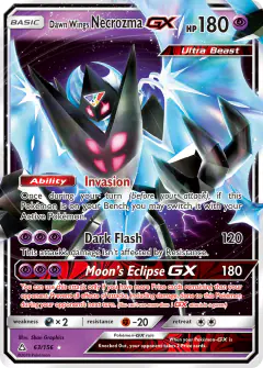 Dawn Wings Necrozma-GX Rare Holo GX card from Ultra Prism