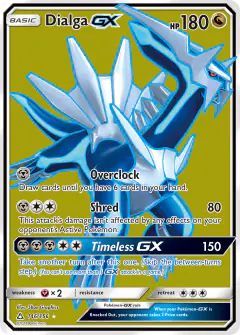 Dialga-GX Rare Ultra card from Ultra Prism