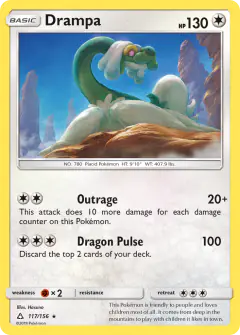 Drampa Rare Holo card from Ultra Prism