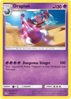 Drapion Rare card from Ultra Prism