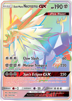 Dusk Mane Necrozma-GX Rare Rainbow card from Ultra Prism