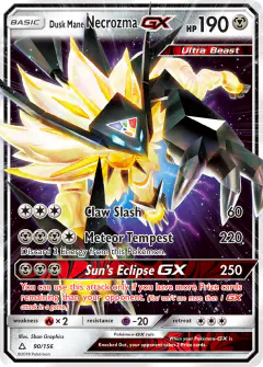 Dusk Mane Necrozma-GX Rare Holo GX card from Ultra Prism