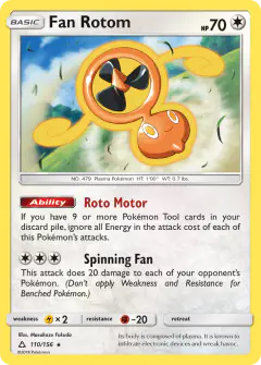 Fan Rotom Rare card from Ultra Prism