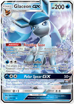 Glaceon-GX Rare Holo GX card from Ultra Prism