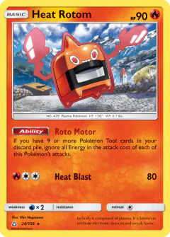 Heat Rotom Rare card from Ultra Prism