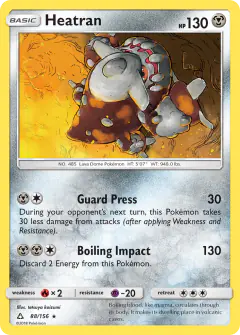 Heatran Rare Holo card from Ultra Prism
