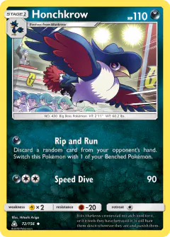 Honchkrow Uncommon card from Ultra Prism