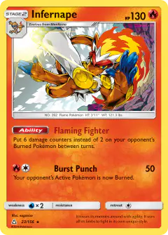 Infernape Rare Holo card from Ultra Prism