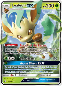 Leafeon-GX Rare Holo GX card from Ultra Prism