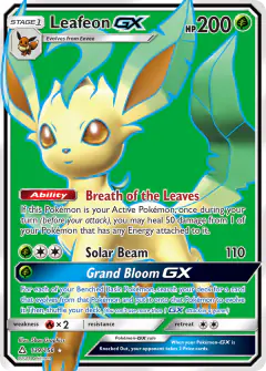 Leafeon-GX Rare Ultra card from Ultra Prism