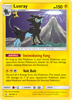 Luxray Rare Holo card from Ultra Prism
