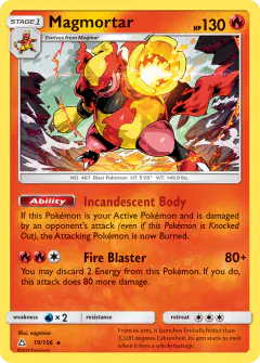 Magmortar Rare Holo card from Ultra Prism