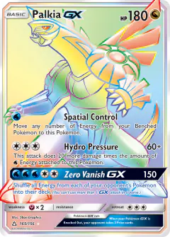 Palkia-GX Rare Rainbow card from Ultra Prism
