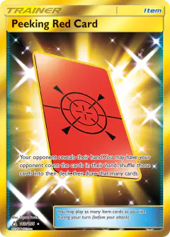Peeking Red Card Rare Secret card from Ultra Prism