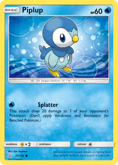 Piplup Common card from Ultra Prism