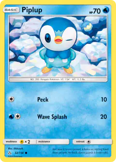 Piplup Common card from Ultra Prism
