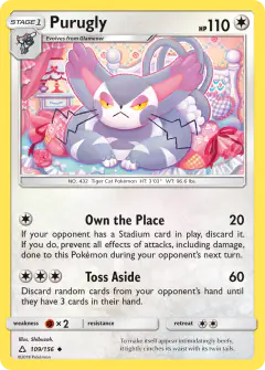 Purugly Uncommon card from Ultra Prism