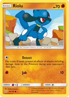 Riolu Common card from Ultra Prism