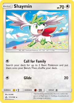 Shaymin Rare card from Ultra Prism