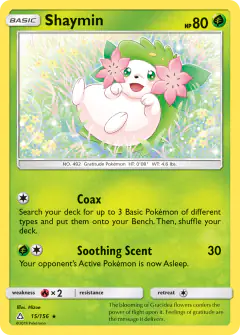 Shaymin Rare Holo card from Ultra Prism