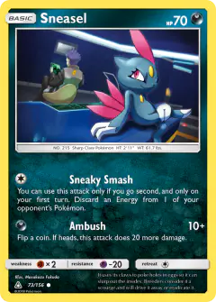 Sneasel Common card from Ultra Prism
