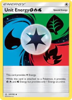 Unit Energy GrassFireWater Uncommon card from Ultra Prism