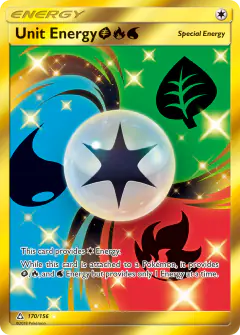 Unit Energy GrassFireWater Rare Secret card from Ultra Prism