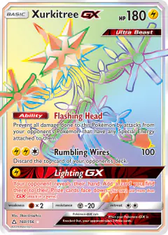 Xurkitree-GX Rare Rainbow card from Ultra Prism