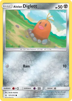 Alolan Diglett Common card from Unbroken Bonds