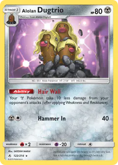 Alolan Dugtrio Rare card from Unbroken Bonds