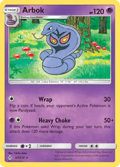 Arbok Rare card from Unbroken Bonds