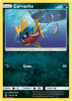 Carvanha Common card from Unbroken Bonds
