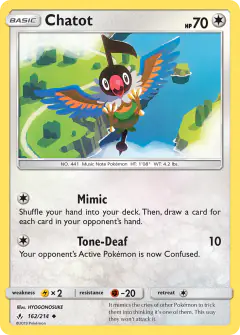 Chatot Uncommon card from Unbroken Bonds