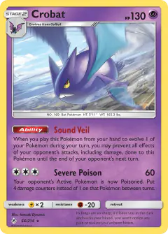 Crobat Rare Holo card from Unbroken Bonds